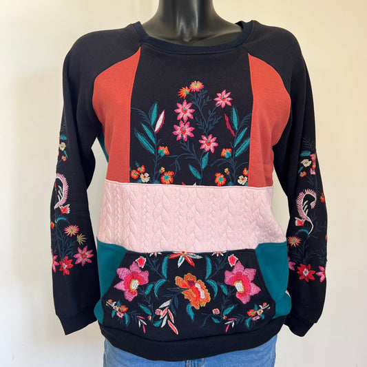Sweat fleuri brodé