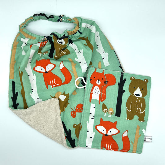 Serviette repas et débarbouillette motif forêt